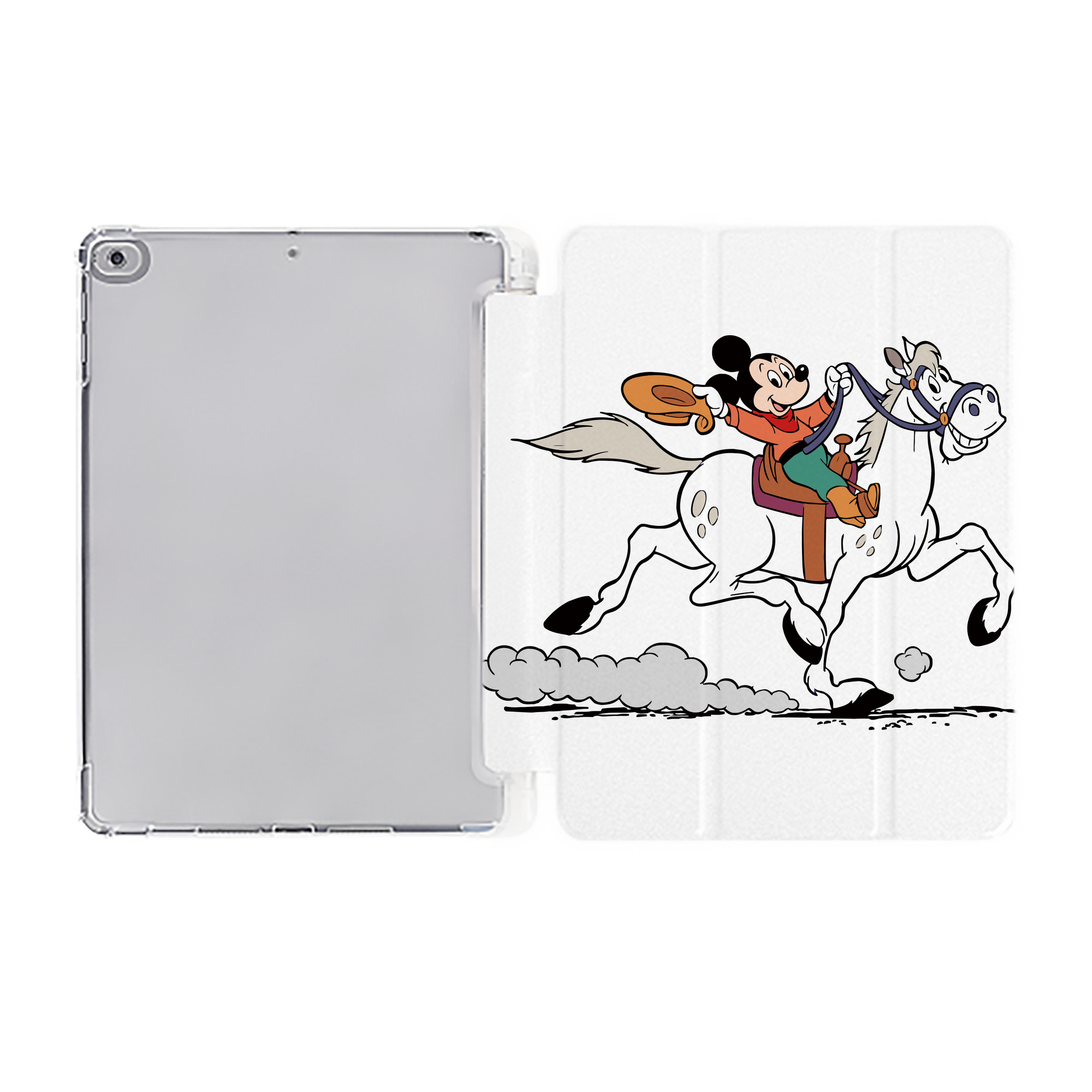 （画像用） ミッキーマウス Mickey Mouse IPad ケース ペン収納付き 三つ折りスタンド PUレザー×シリコン 対応機種9.5/10.5/10.9インチ
